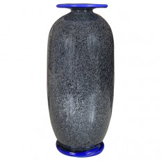Bottleneck form blue speckled Murano glass vase